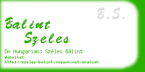 balint szeles business card