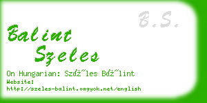 balint szeles business card